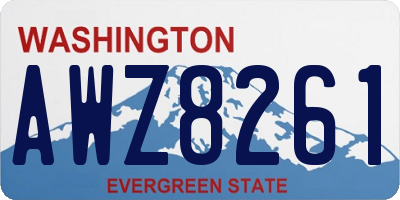 WA license plate AWZ8261