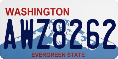 WA license plate AWZ8262