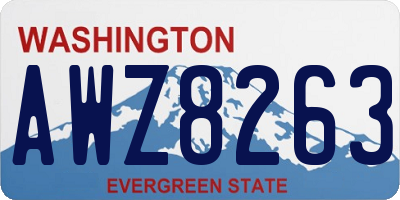 WA license plate AWZ8263