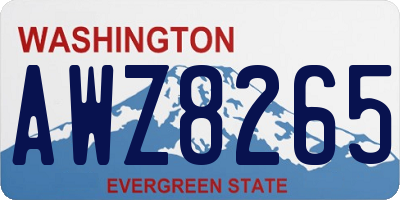 WA license plate AWZ8265