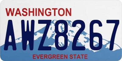 WA license plate AWZ8267