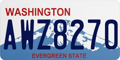 WA license plate AWZ8270