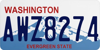 WA license plate AWZ8274