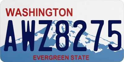WA license plate AWZ8275