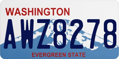 WA license plate AWZ8278