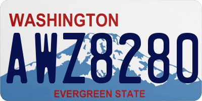 WA license plate AWZ8280