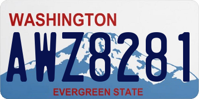 WA license plate AWZ8281