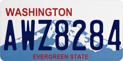 WA license plate AWZ8284