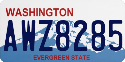 WA license plate AWZ8285