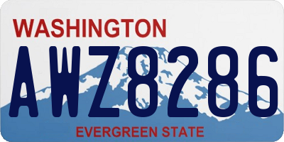 WA license plate AWZ8286