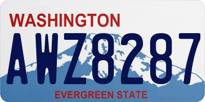 WA license plate AWZ8287