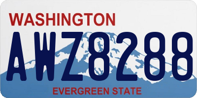 WA license plate AWZ8288