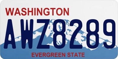 WA license plate AWZ8289