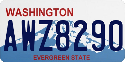 WA license plate AWZ8290
