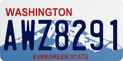 WA license plate AWZ8291