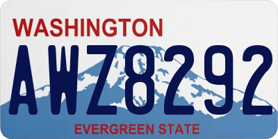 WA license plate AWZ8292