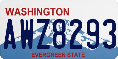 WA license plate AWZ8293