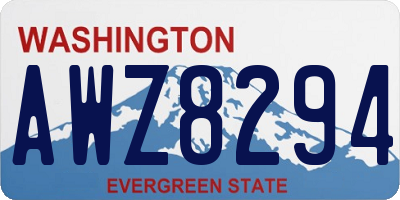 WA license plate AWZ8294