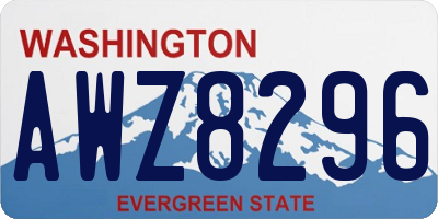 WA license plate AWZ8296
