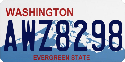 WA license plate AWZ8298