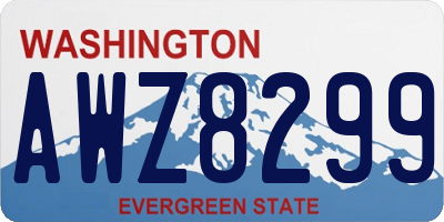WA license plate AWZ8299