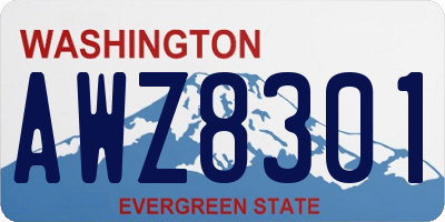 WA license plate AWZ8301