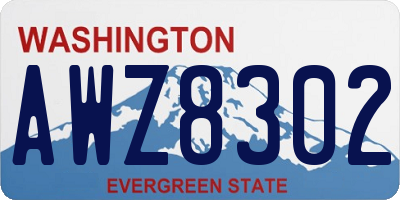 WA license plate AWZ8302