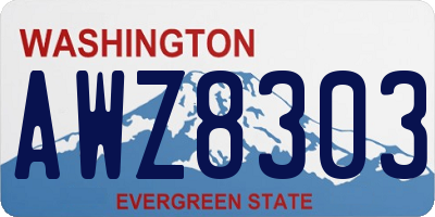 WA license plate AWZ8303