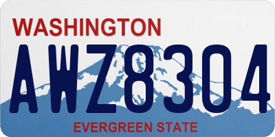 WA license plate AWZ8304