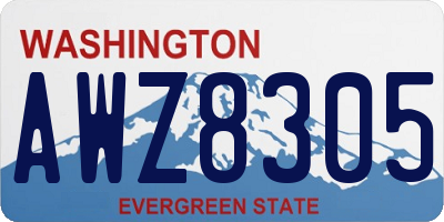 WA license plate AWZ8305