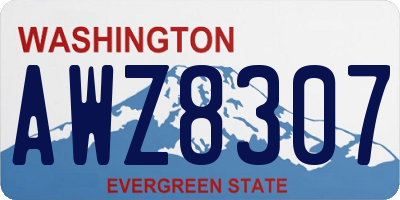 WA license plate AWZ8307