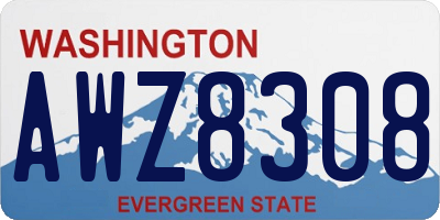 WA license plate AWZ8308