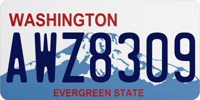 WA license plate AWZ8309