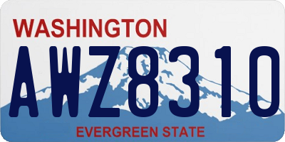 WA license plate AWZ8310