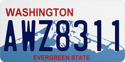 WA license plate AWZ8311