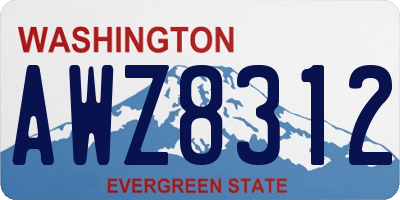 WA license plate AWZ8312