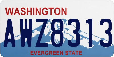 WA license plate AWZ8313