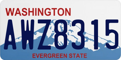 WA license plate AWZ8315