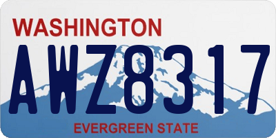 WA license plate AWZ8317