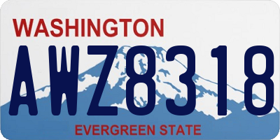 WA license plate AWZ8318