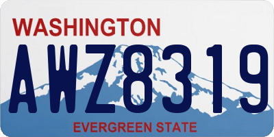 WA license plate AWZ8319
