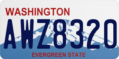 WA license plate AWZ8320
