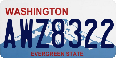 WA license plate AWZ8322