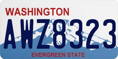 WA license plate AWZ8323