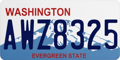 WA license plate AWZ8325
