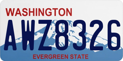 WA license plate AWZ8326