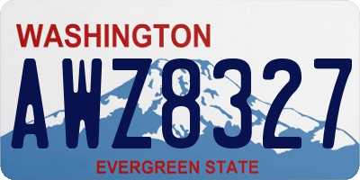 WA license plate AWZ8327