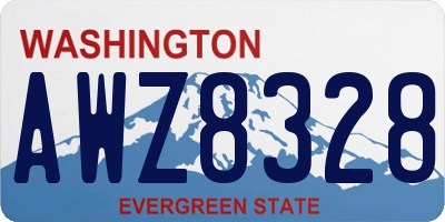 WA license plate AWZ8328