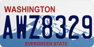 WA license plate AWZ8329