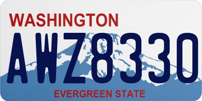 WA license plate AWZ8330